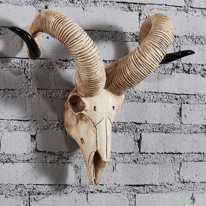Artificial Cow Skull Sheep Skull Wall Decor Handmade Farmhouse Decor Wall SculptureFor Home Bar Restaurant Decoration