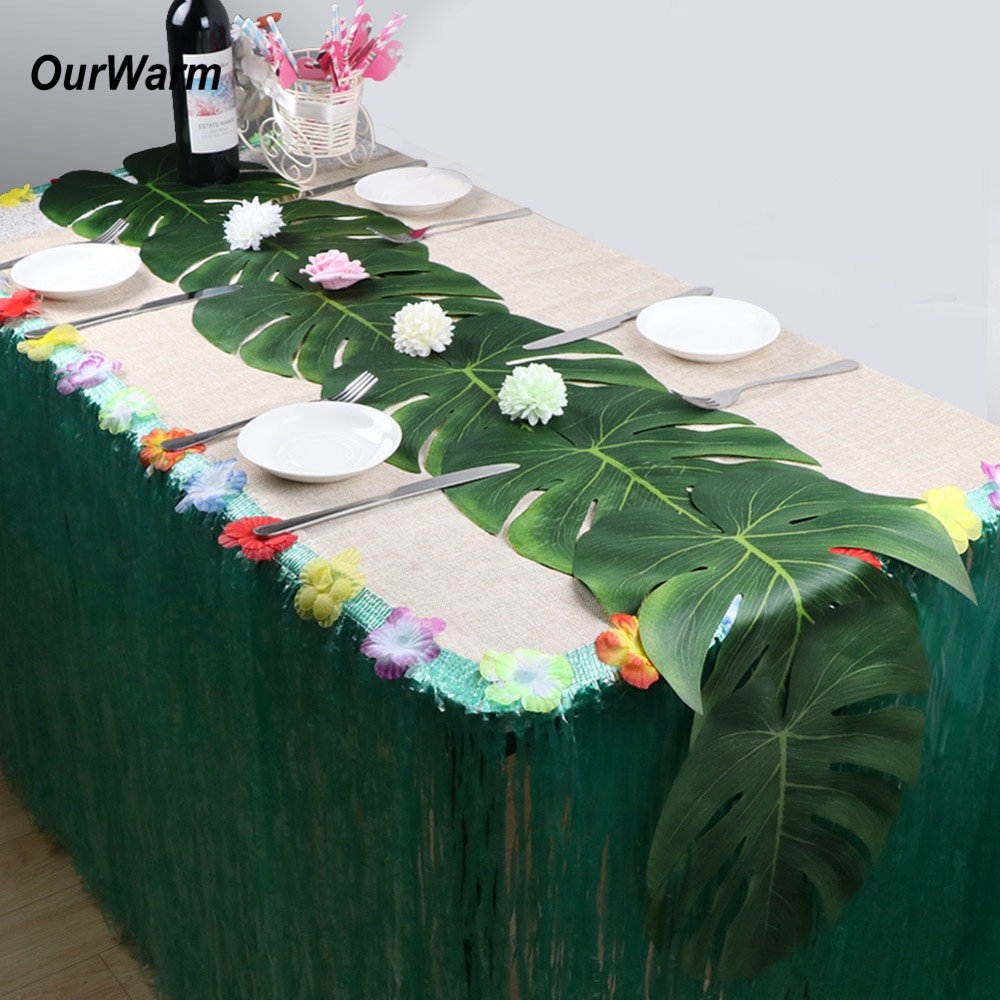 Artificial Green Tropical Leaf Placemats (12 pcs)