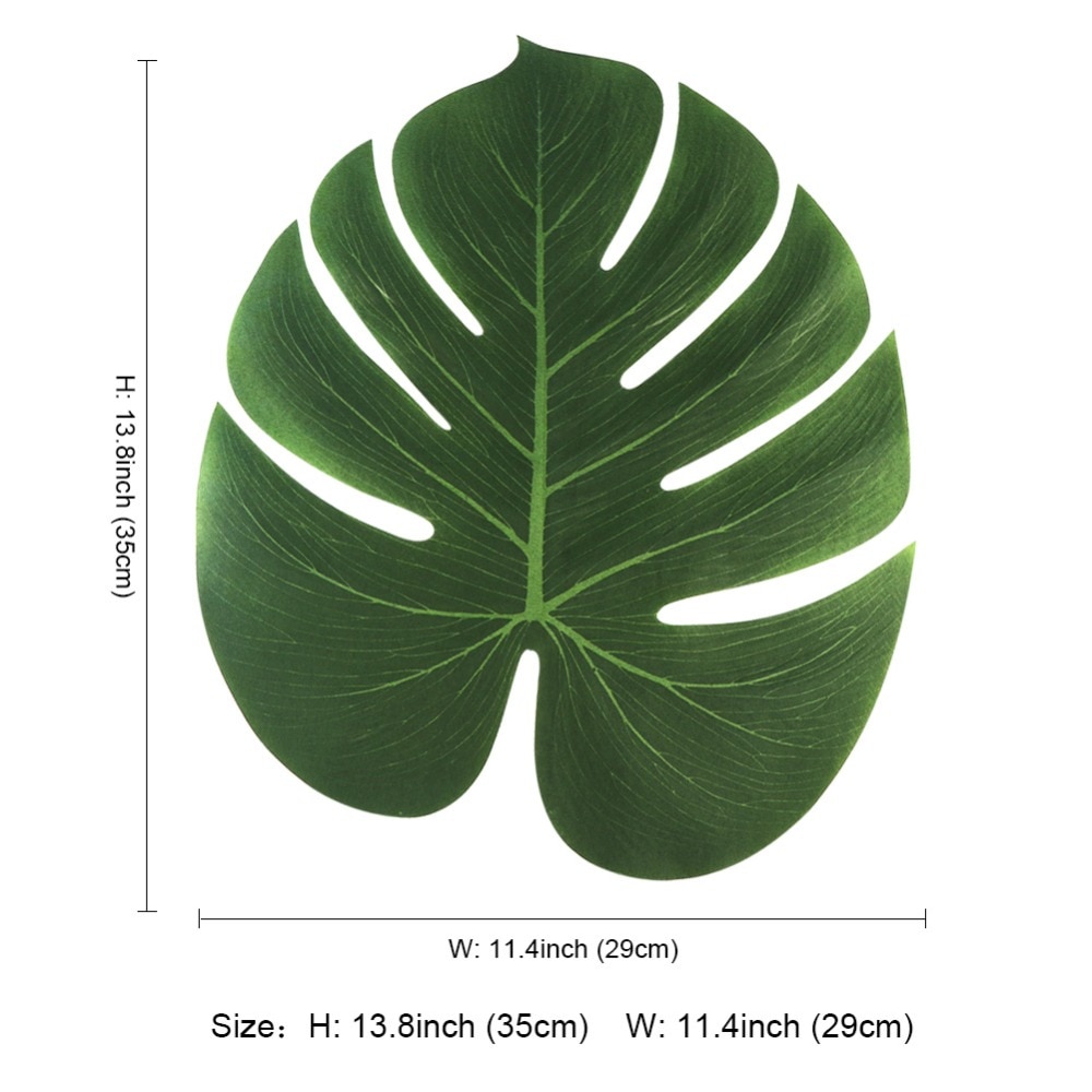 Artificial Green Tropical Leaf Placemats (12 pcs)