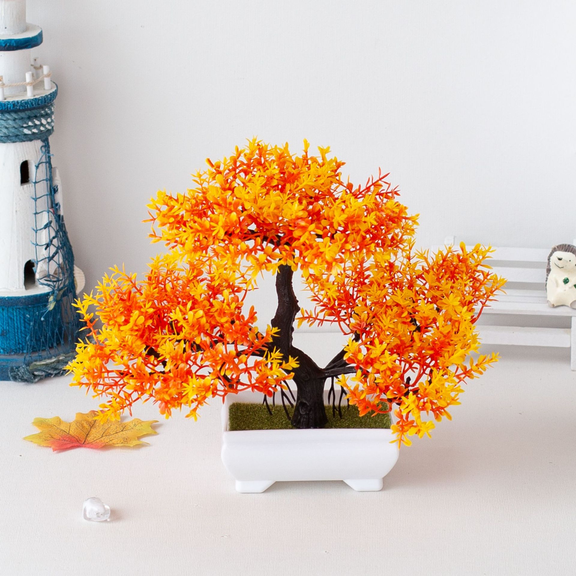 Artificial Plants Bonsai Small Tree Fake Plant Flower Potted Ornaments for Home Hotel Room Table Decoration Garden Decor