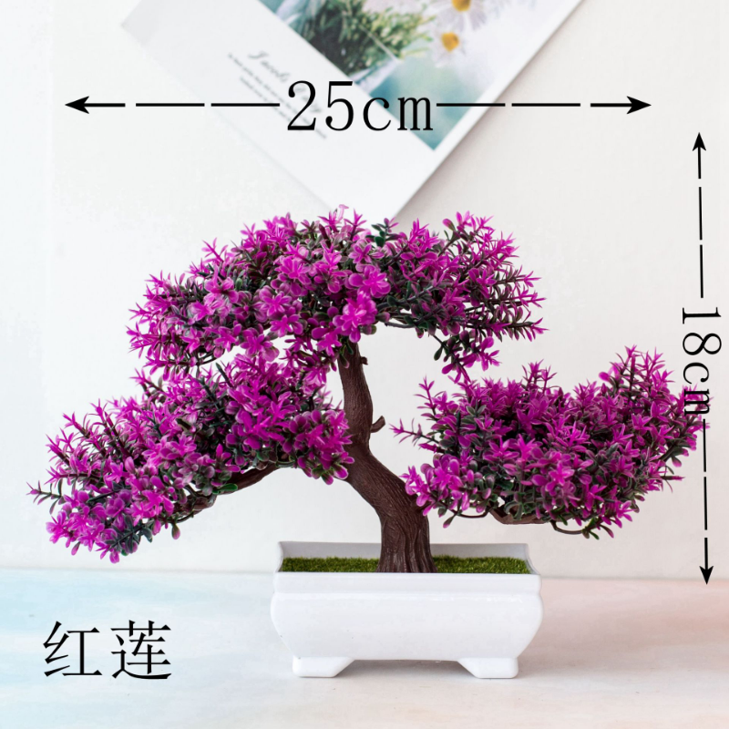 Artificial Plants Bonsai Small Tree Fake Plant Flower Potted Ornaments for Home Hotel Room Table Decoration Garden Decor