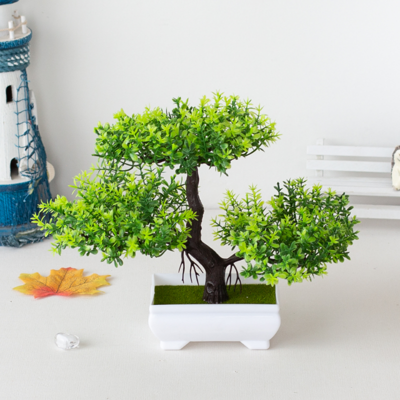 Artificial Plants Bonsai Small Tree Fake Plant Flower Potted Ornaments for Home Hotel Room Table Decoration Garden Decor
