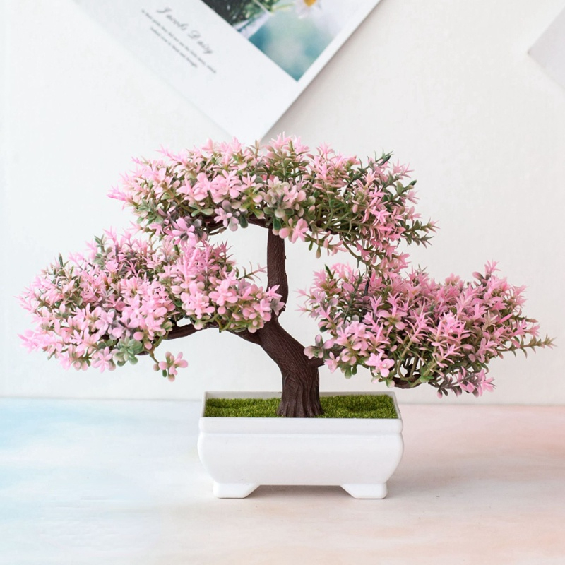 Artificial Plants Bonsai Small Tree Fake Plant Flower Potted Ornaments for Home Hotel Room Table Decoration Garden Decor