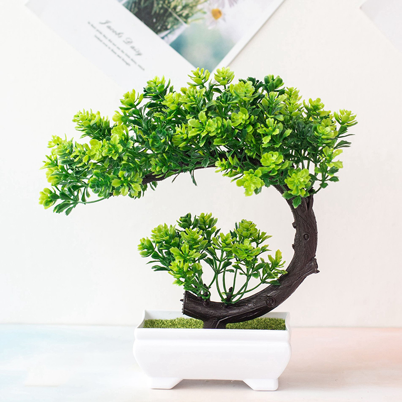 Artificial Plants Bonsai Small Tree Fake Plant Flower Potted Ornaments for Home Hotel Room Table Decoration Garden Decor