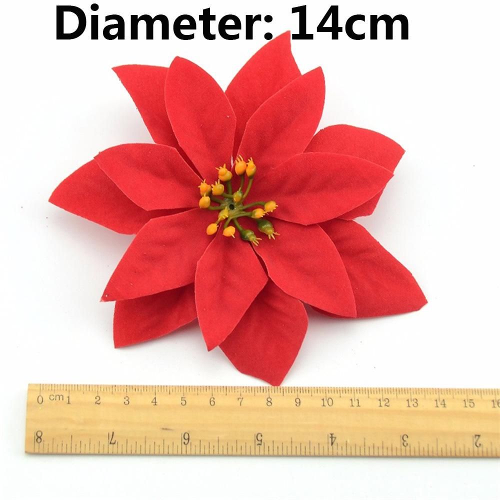 Artificial Poinsettia Flowers Christmas Decor (10 pcs)