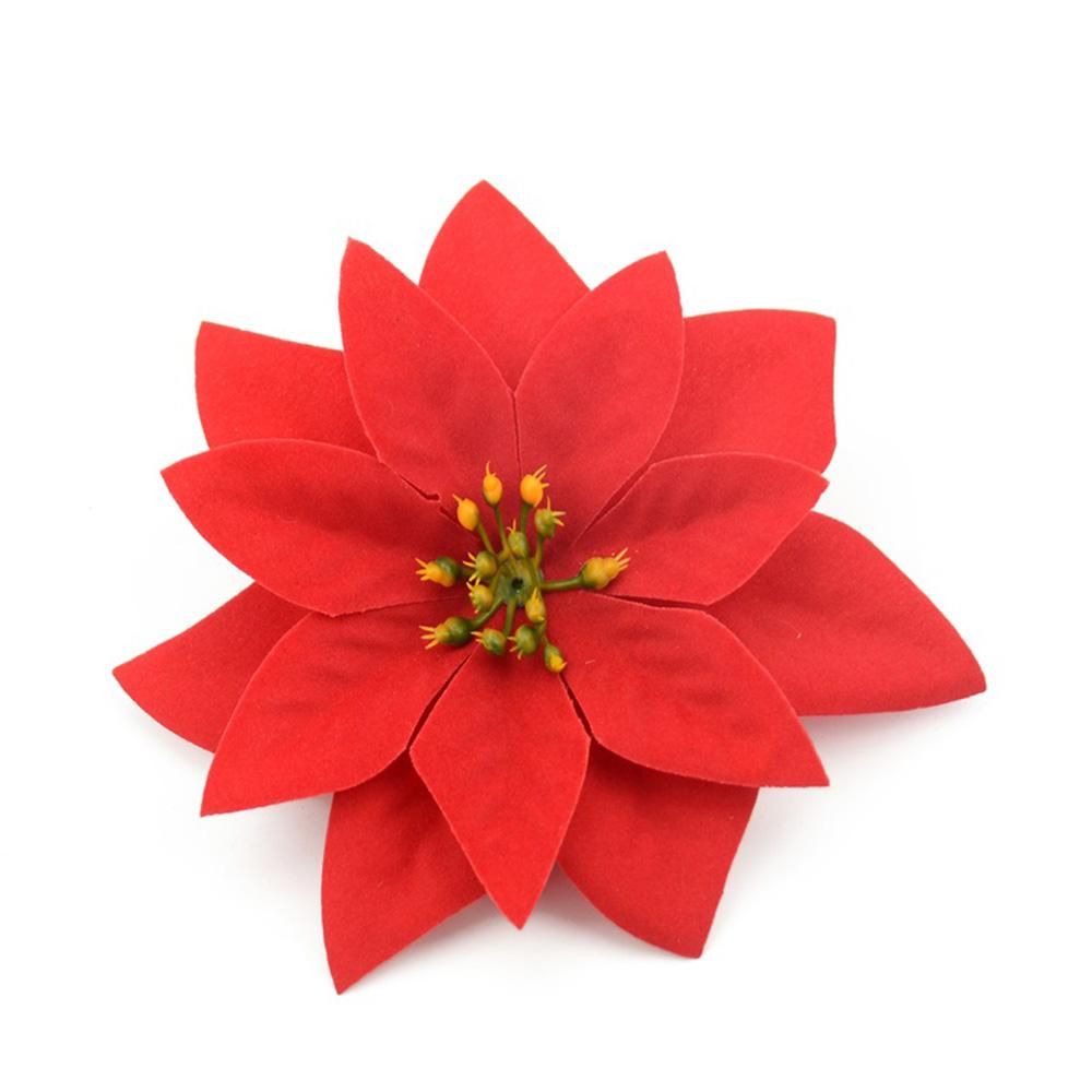 Artificial Poinsettia Flowers Christmas Decor (10 pcs)