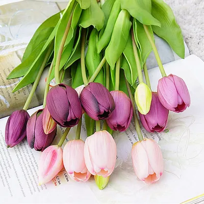 Artificial Tulip Flowers For Decoration (5 pcs)