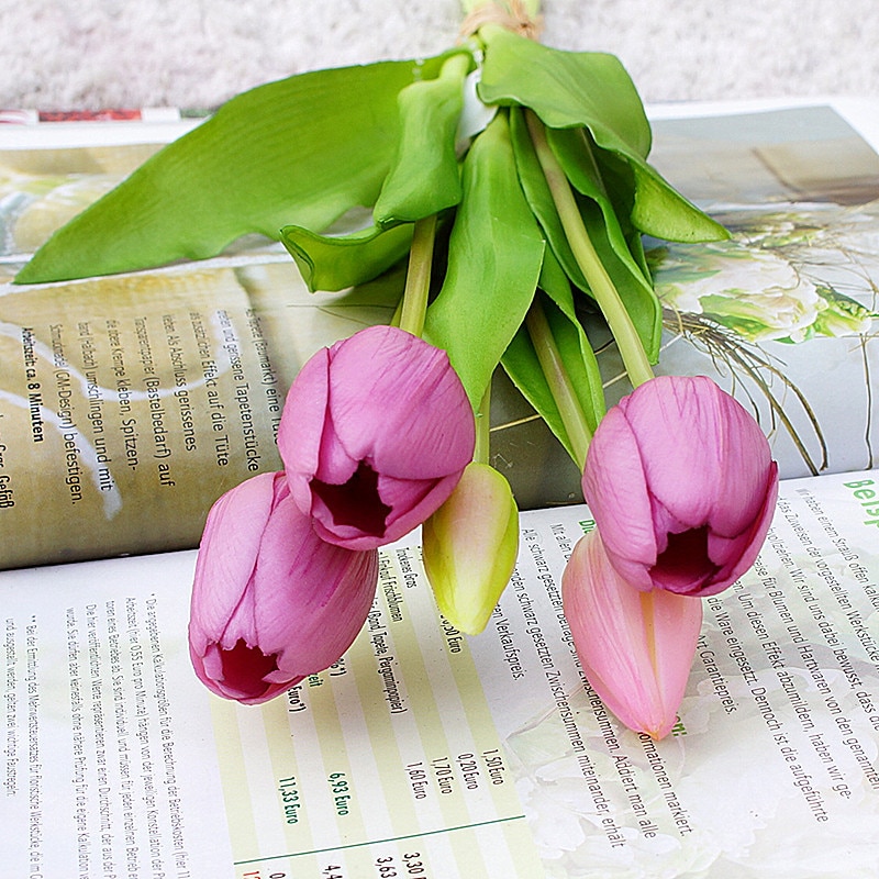 Artificial Tulip Flowers For Decoration (5 pcs)