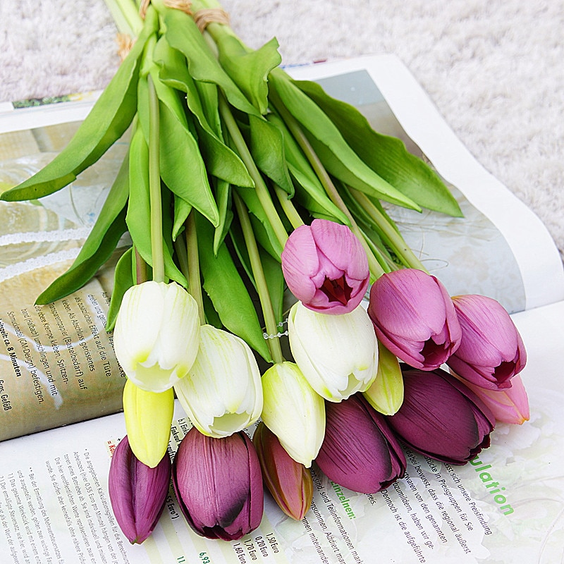 Artificial Tulip Flowers For Decoration (5 pcs)