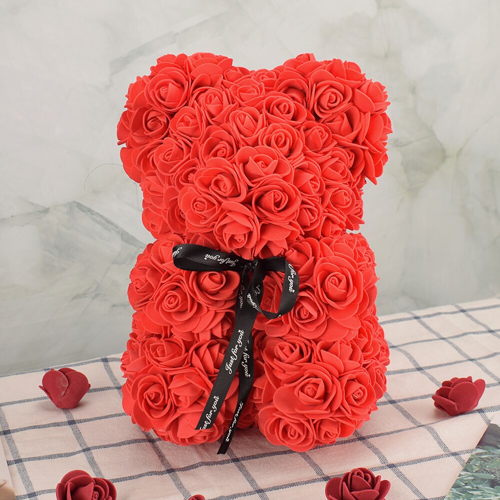 Artificial Valentine's Rose Bear