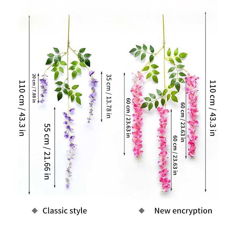 Artificial Wisteria Garlands Decors (12 pcs)