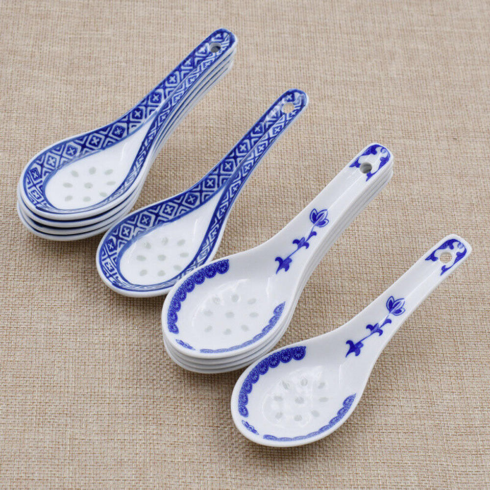 Asian Soup Spoons Ceramic Tableware (5Pcs) Asian Soup Spoons Ceramic Tableware (5Pcs)