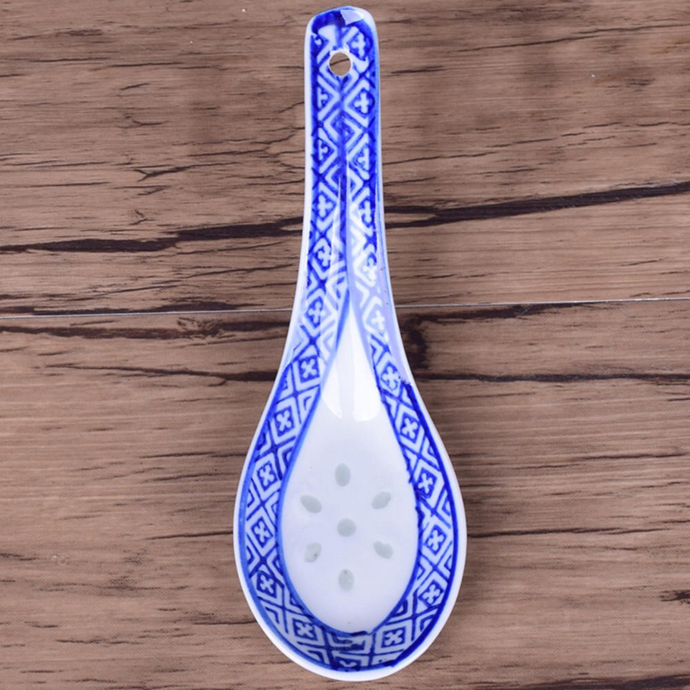 Asian Soup Spoons Ceramic Tableware (5Pcs)