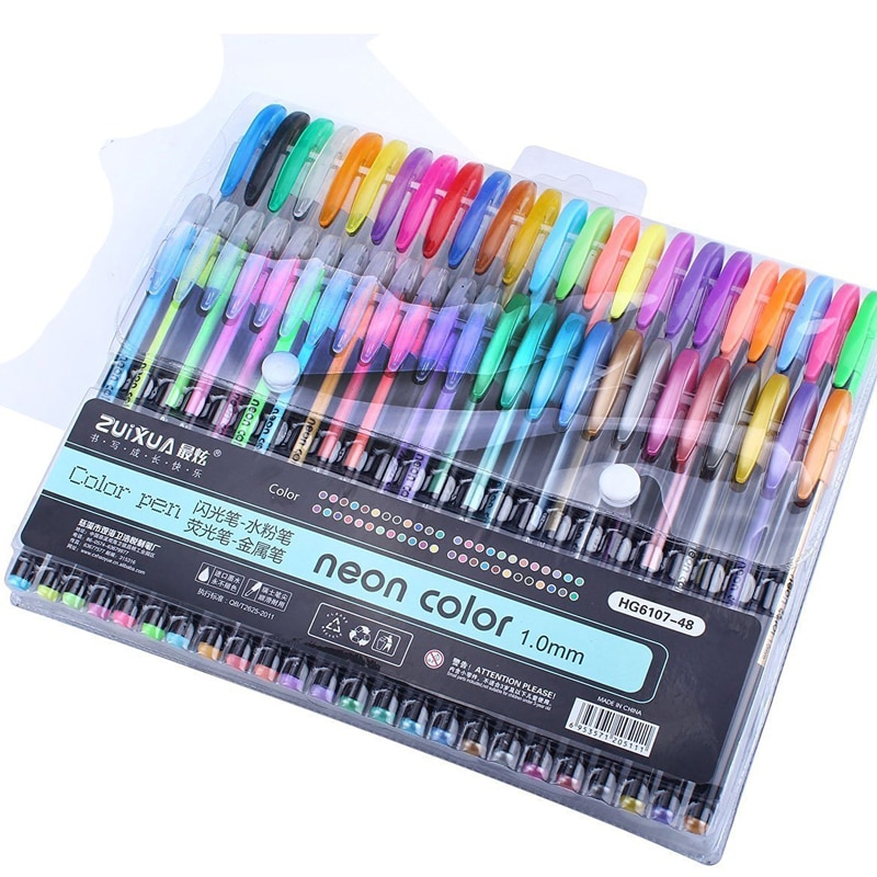 Assorted Coloring Gel Pens (48 Pcs)