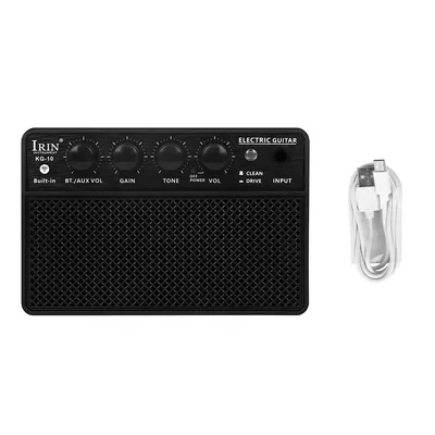 Audio Electric Guitar Bass Sound Amplifier 10W 6.35mm Rechargeable Portable Sound Amplifier Electric Guitar Bass