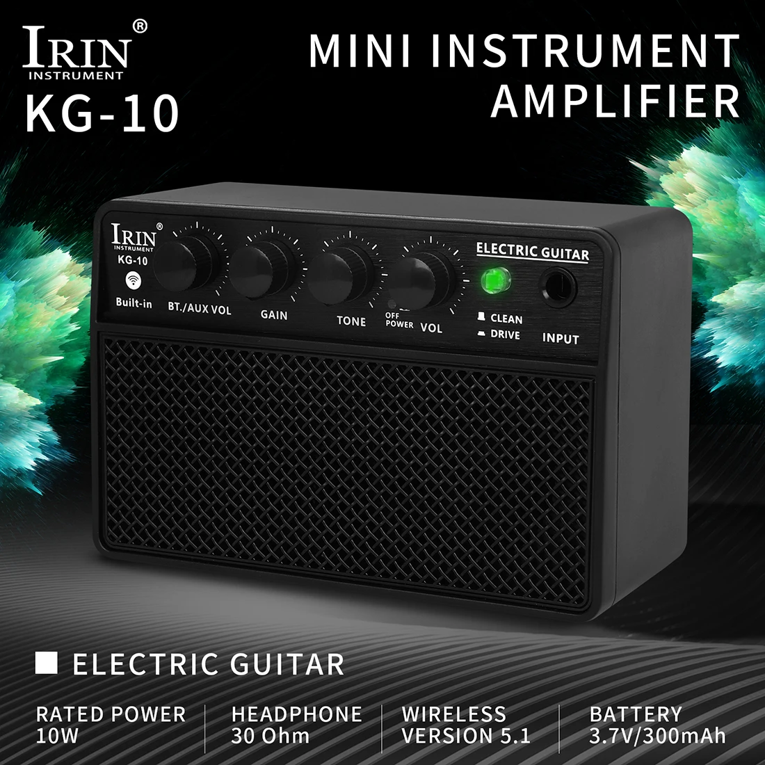 Audio Electric Guitar Bass Sound Amplifier 10W 6.35mm Rechargeable Portable Sound Amplifier Electric Guitar Bass