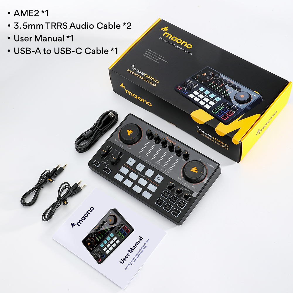 Audio Interface DJ Mixer All in One Portable Podcast Studio for Recording Live Streaming Youtube Guitar PC Sound Card