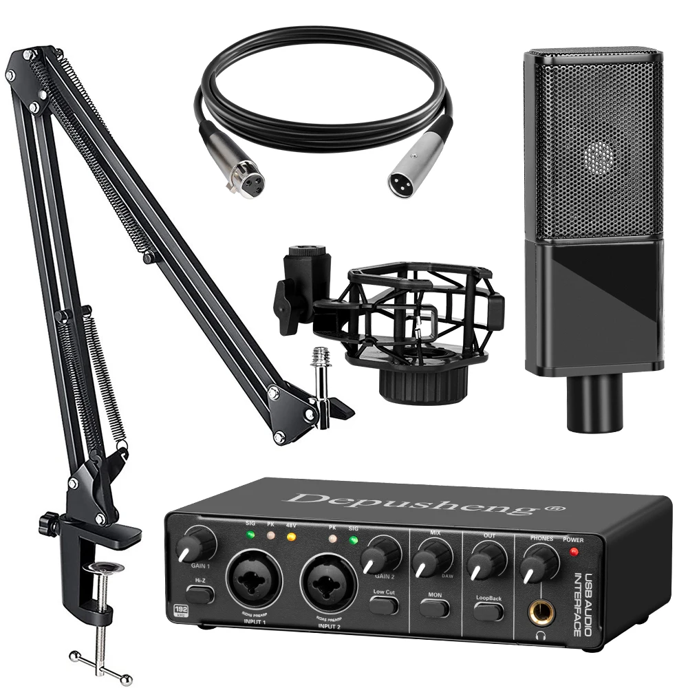 Audio Interface Professional Sound Card with Monitoring Electric Guitar Live Recording For Studio Singing Micro Audio Interface Professional Sound Card with Monitoring Electric Guitar Live Recording For Studio Singing Micro