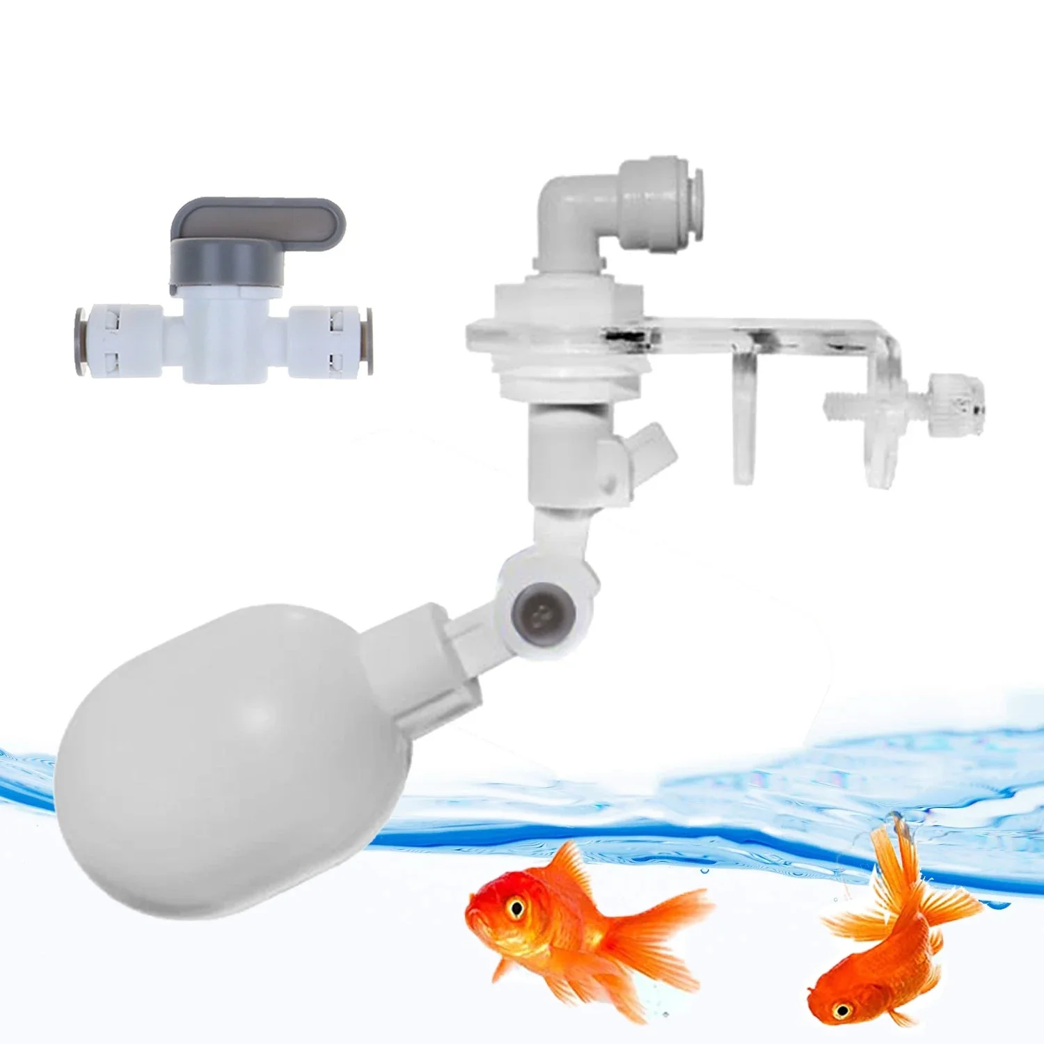 Auto Aquarium Water Changer Kit Power Free Fish Tank Float Ball Valve Type Auto Water Filler Water Level Controller 1/4