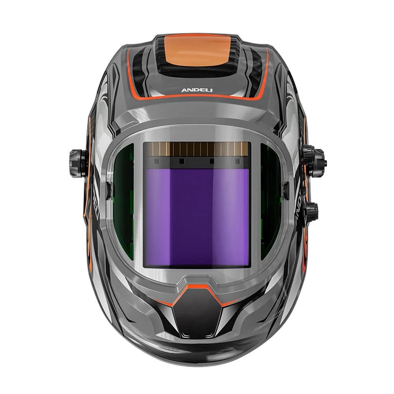 Auto Darkening Welding Helmet with Side View Panoramic 180° Large Viewing True Color Solar Powered Welding Mask