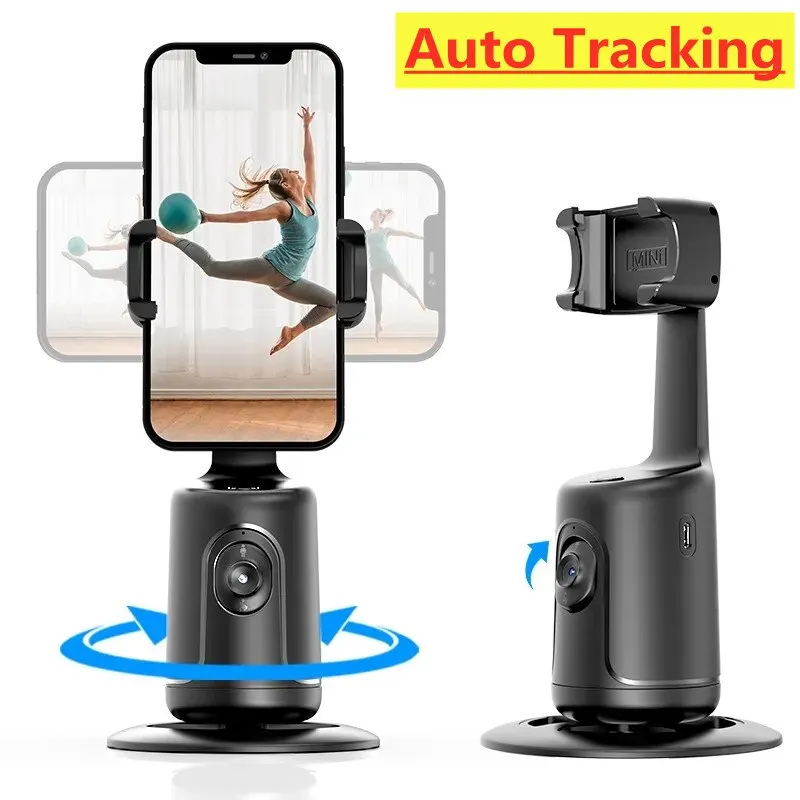 Auto Face Tracking Phone Holder Tripod Stand Smart Selfie Stick 360 Rotation Fast Face & Object Tracking Cameraman