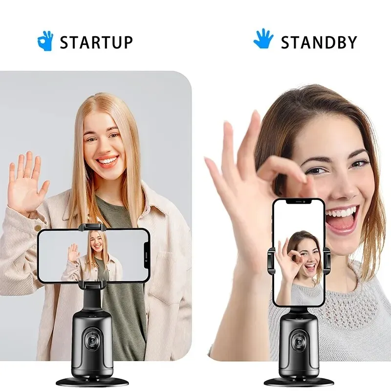Auto Face Tracking Phone Holder Tripod Stand Smart Selfie Stick 360 Rotation Fast Face & Object Tracking Cameraman