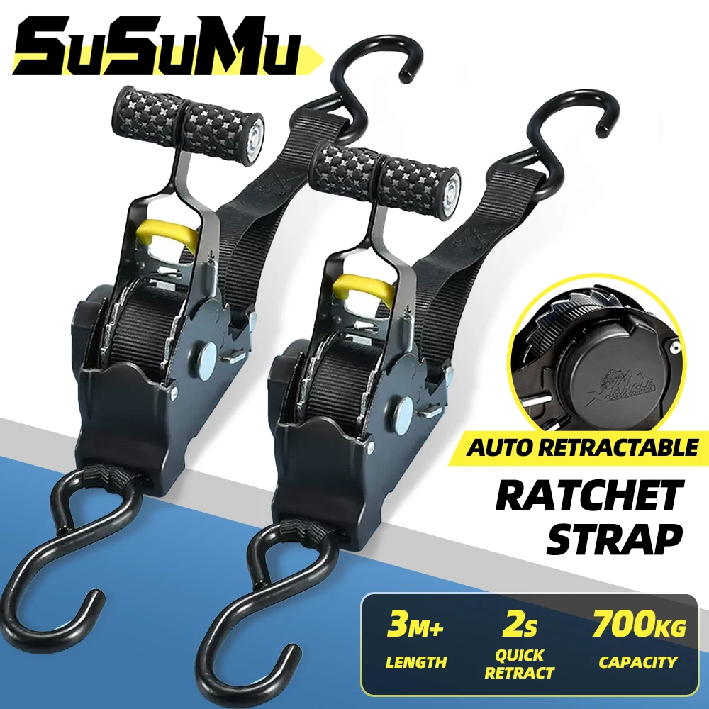 Auto Straps For Cargo Tape Retractable Belts For Load Luggage Strap Ratchet Tensioner Belt For Motorcycles Ratchet Auto Straps For Cargo Tape Retractable Belts For Load Luggage Strap Ratchet Tensioner Belt For Motorcycles Ratchet