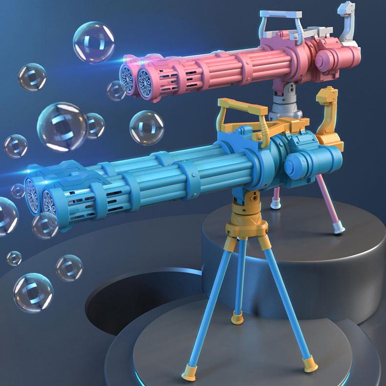 Automatic Bubble Gun Rocket Double Tube Bubbles Machine Outdoor Blowing Bubble Toys for Kids Water Pomperos Childrens