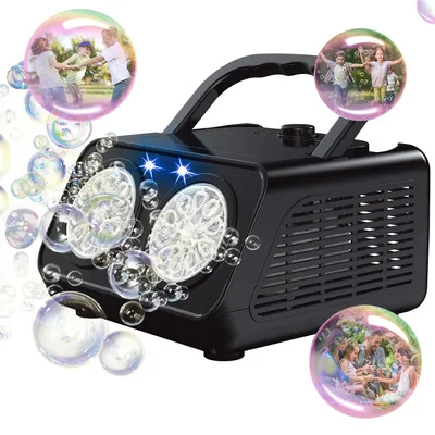 Automatic Bubble Machine Upgrade Bubble Blower with 2 Fans, 20000+ Bubbles Per Minute Bubbles for Kids Portable Bubble