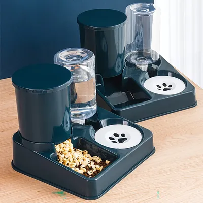 Automatic Cat Feeder Water Dispenser Set, 2 In 1 Tilted Automatic Pet Food And Water Feeder Gravity Food Feeder and Automatic Cat Feeder Water Dispenser Set, 2 In 1 Tilted Automatic Pet Food And Water Feeder Gravity Food Feeder and