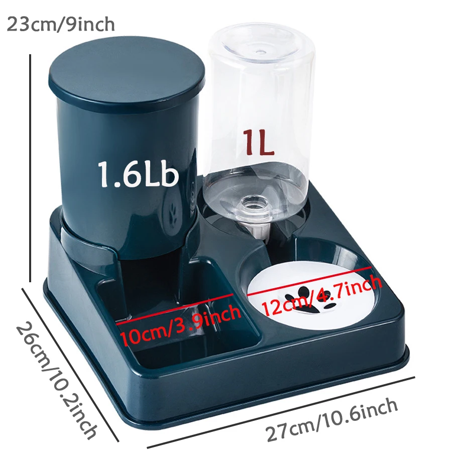 Automatic Cat Feeder Water Dispenser Set, 2 In 1 Tilted Automatic Pet Food And Water Feeder Gravity Food Feeder and Automatic Cat Feeder Water Dispenser Set, 2 In 1 Tilted Automatic Pet Food And Water Feeder Gravity Food Feeder and