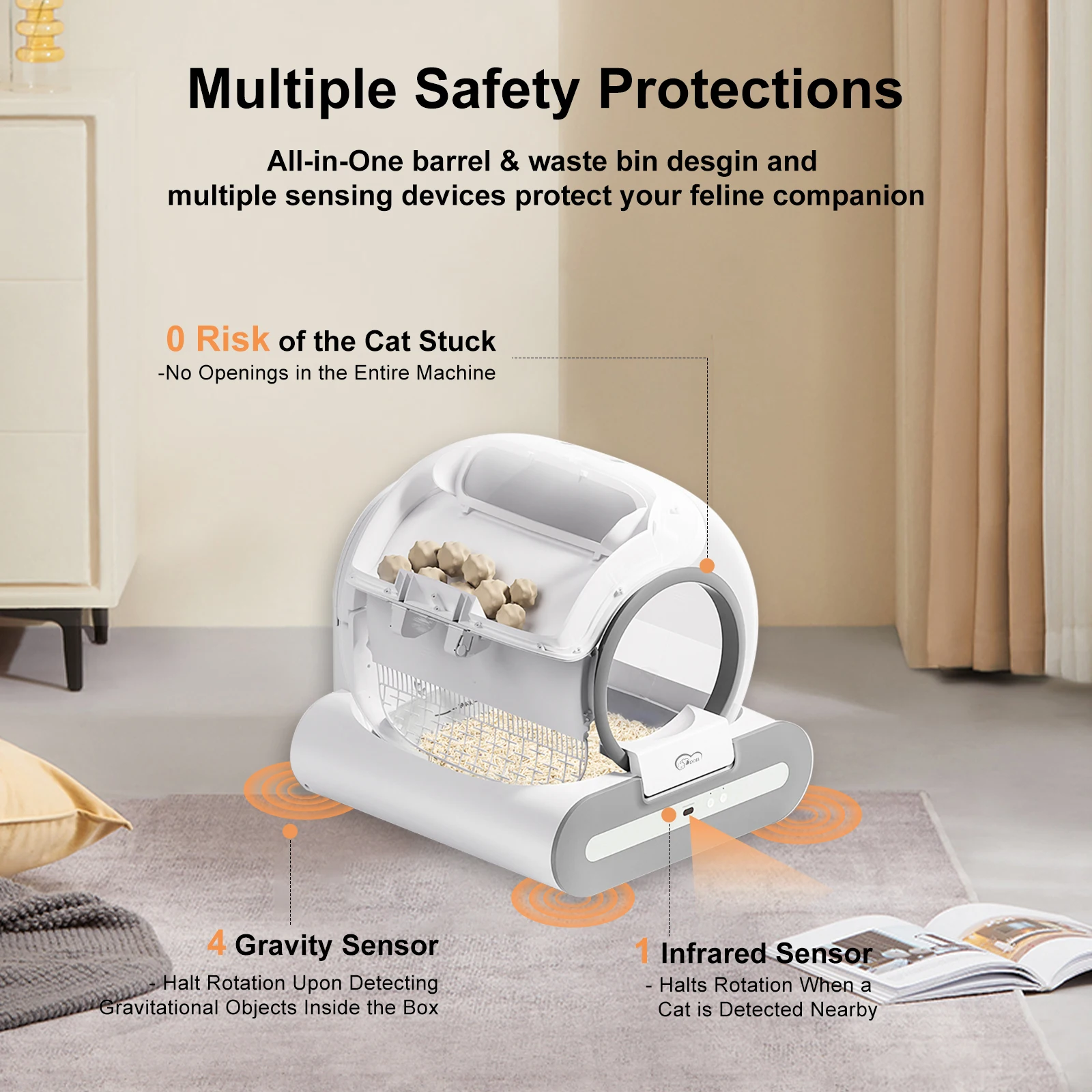Automatic Cat Litter Box Self Cleaning with App Control and Cat Litter Mat Smart Cat Toilet for Multiple Large Cats Automatic Cat Litter Box Self Cleaning with App Control and Cat Litter Mat Smart Cat Toilet for Multiple Large Cats