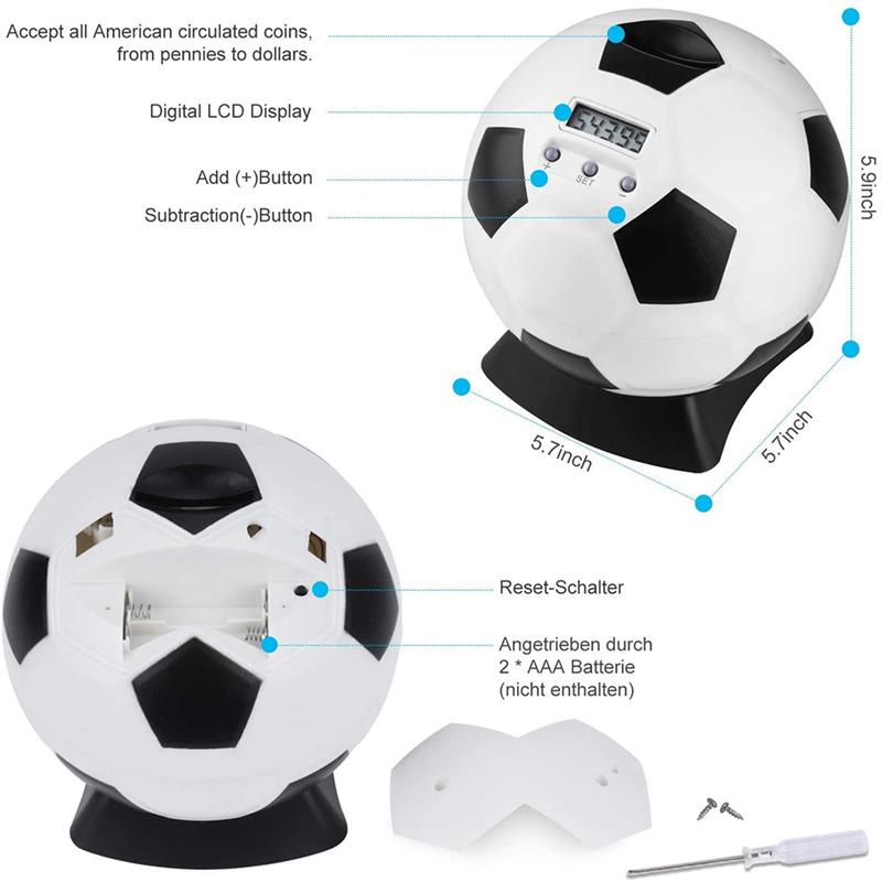Automatic Counting Soccer Ball Piggy Bank