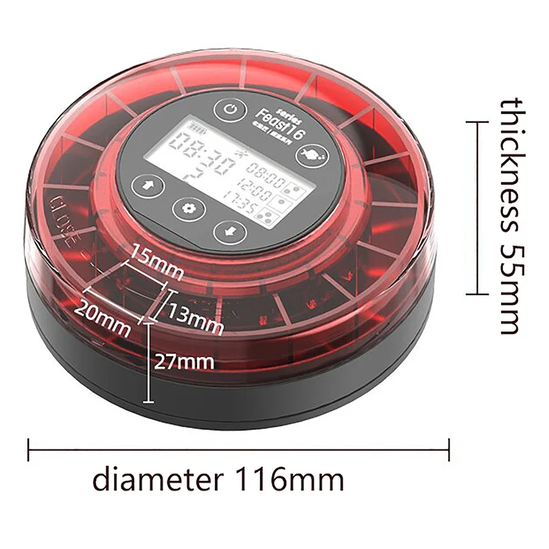 Automatic Fish Feeder for Aquarium Automatic Food Dispenser with Timer Rechargeable Timer Feeder with USB Cable LCD