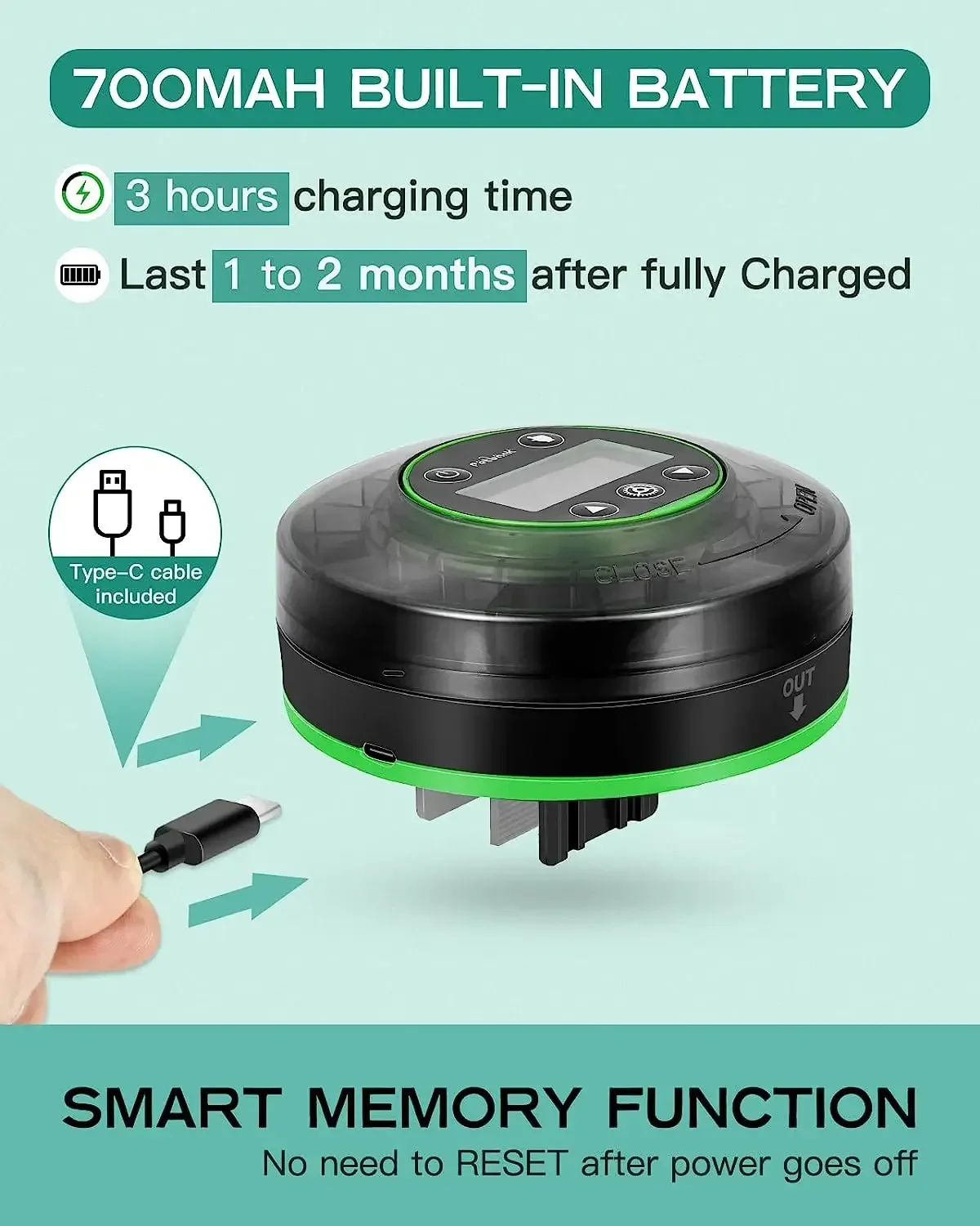 Automatic Fish Feeder for Aquarium Automatic Food Dispenser with Timer Rechargeable Timer Feeder with USB Cable LCD