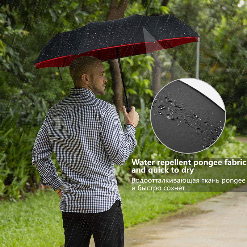 Automatic Folding Windproof Double Layer Umbrella