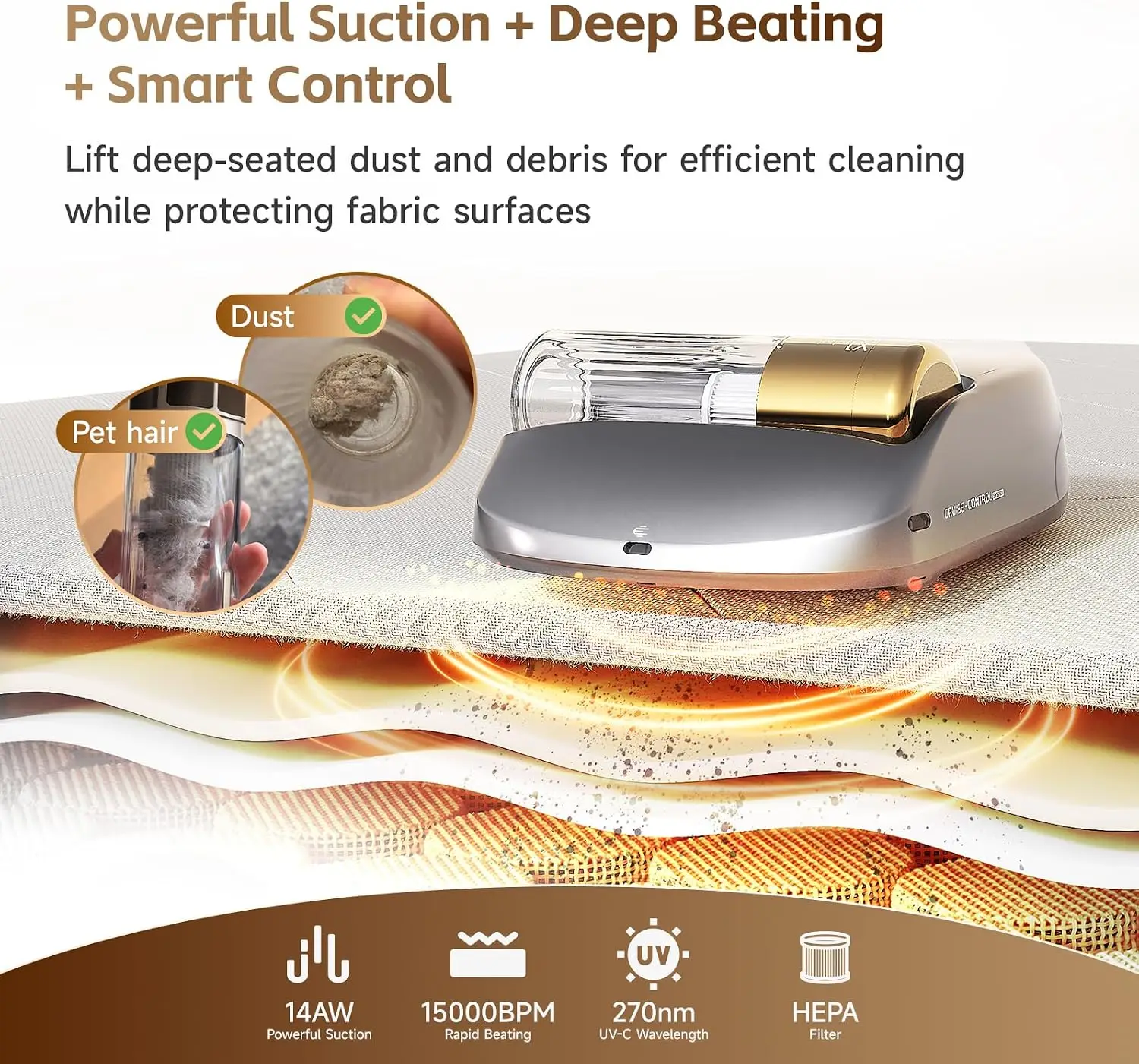 Automatic Mattress Vacuum Robot with UV-C Light, HEPA Filter, Smart Path Planning for Bed, Sofa, Carpet Automatic Mattress Vacuum Robot with UV-C Light, HEPA Filter, Smart Path Planning for Bed, Sofa, Carpet