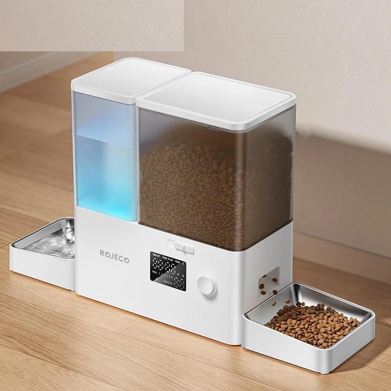 Automatic Pet Feeder Water Fountain 8.5L Button Version Dog Food Dispenser Water Refill 2 in 1 Drinking Feeding Supplies Automatic Pet Feeder Water Fountain 8.5L Button Version Dog Food Dispenser Water Refill 2 in 1 Drinking Feeding Supplies
