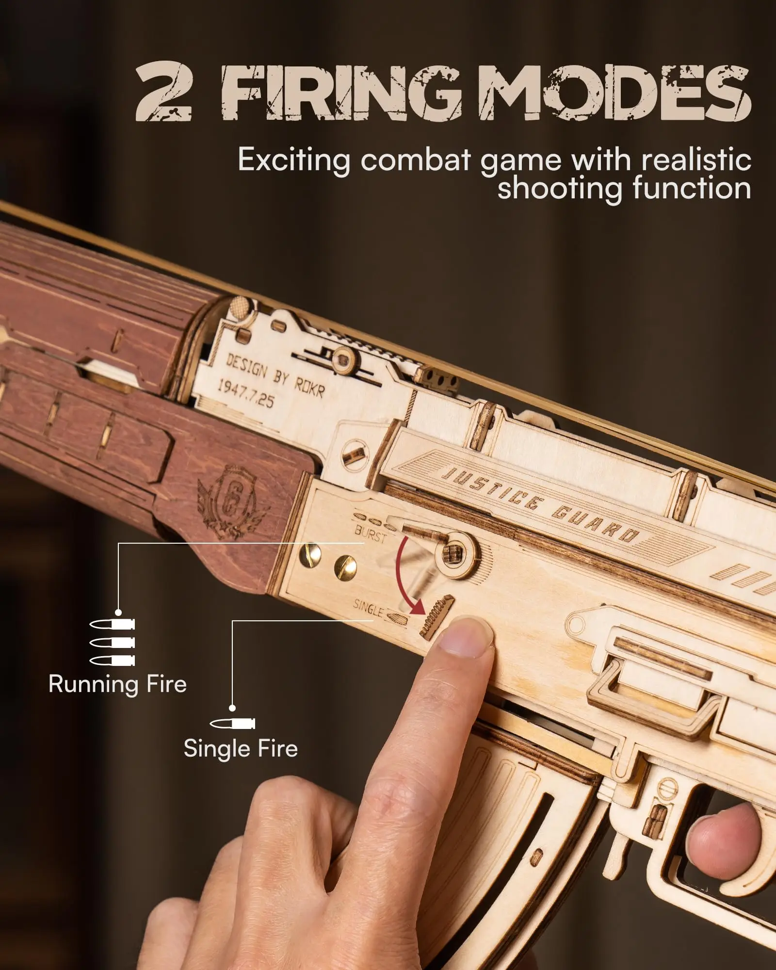 Automatic Rifle AK47 3D Wooden Gun Funny DIY Building Block Toys for Kids Adults Justice Guard Wooden Puzzle Automatic Rifle AK47 3D Wooden Gun Funny DIY Building Block Toys for Kids Adults Justice Guard Wooden Puzzle