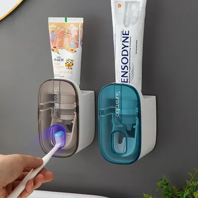 Automatic Toothpaste Dispenser Bathroom Accessories Wall Mount Lazy Toothpaste Squeezer Toothbrush Holder Automatic Toothpaste Dispenser Bathroom Accessories Wall Mount Lazy Toothpaste Squeezer Toothbrush Holder