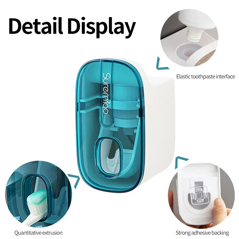 Automatic Toothpaste Dispenser Bathroom Accessories Wall Mount Lazy Toothpaste Squeezer Toothbrush Holder Automatic Toothpaste Dispenser Bathroom Accessories Wall Mount Lazy Toothpaste Squeezer Toothbrush Holder