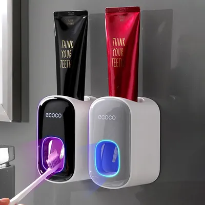 Automatic Toothpaste Dispenser Wall Mount Bathroom Bathroom Accessories Waterproof Toothpaste Squeezer Toothbrush Holder Automatic Toothpaste Dispenser Wall Mount Bathroom Bathroom Accessories Waterproof Toothpaste Squeezer Toothbrush Holder