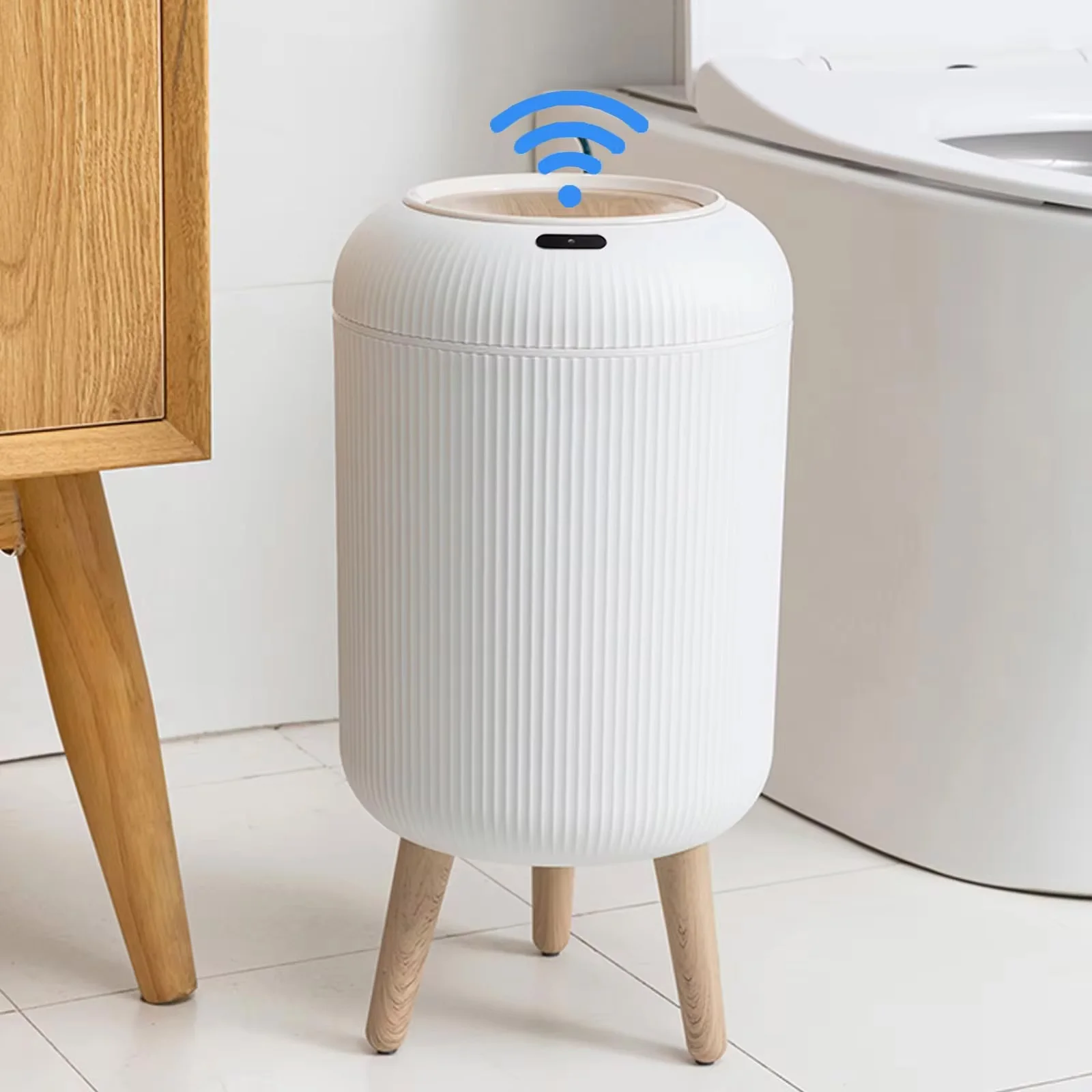 Automatic Trash Can with Lid, Small Plastic Smart Trash Can, Motion Sensor Trash Can for Bedroom, Bathroom, Kitchen Automatic Trash Can with Lid, Small Plastic Smart Trash Can, Motion Sensor Trash Can for Bedroom, Bathroom, Kitchen
