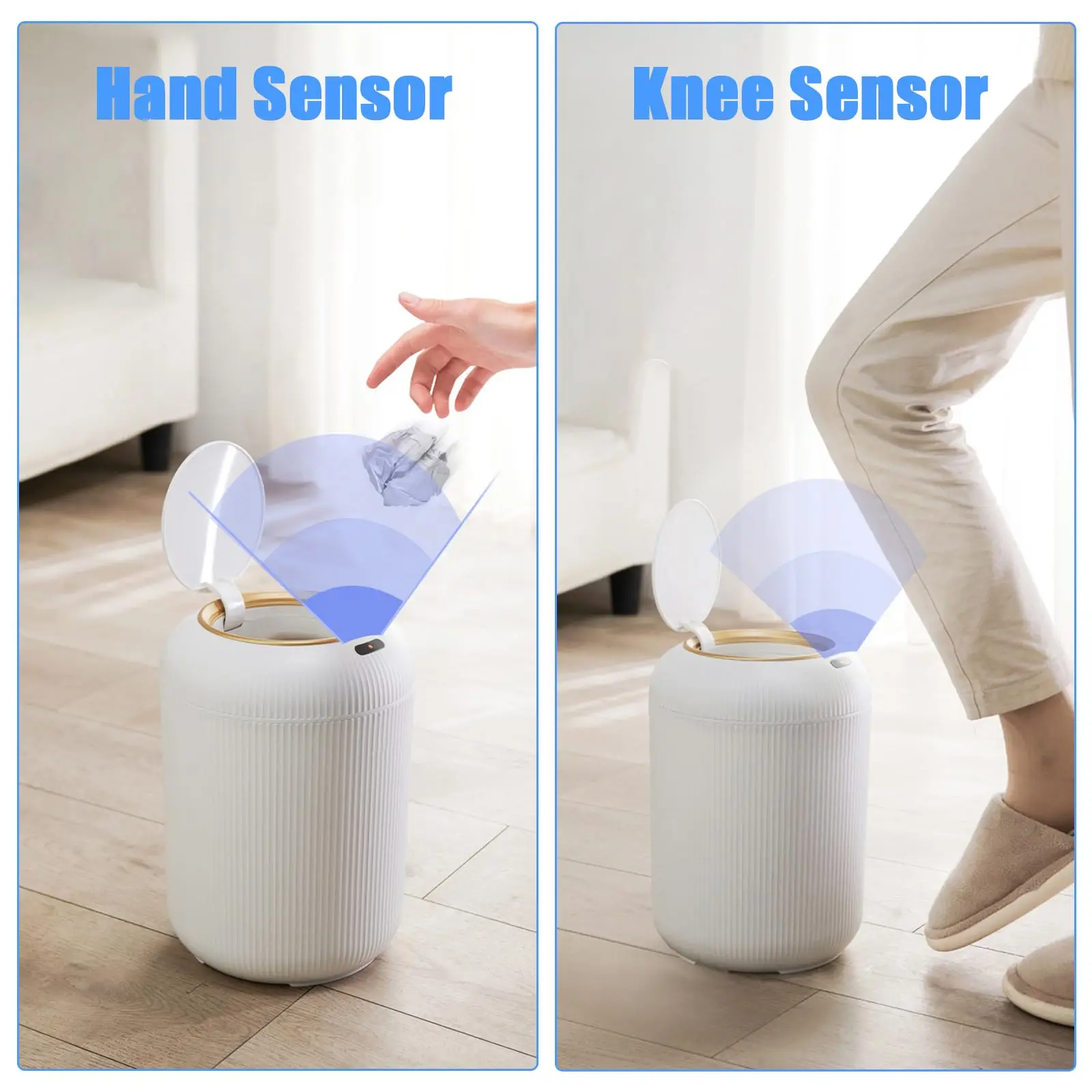 Automatic Trash Can with Lid, Small Plastic Smart Trash Can, Motion Sensor Trash Can for Bedroom, Bathroom, Kitchen Automatic Trash Can with Lid, Small Plastic Smart Trash Can, Motion Sensor Trash Can for Bedroom, Bathroom, Kitchen