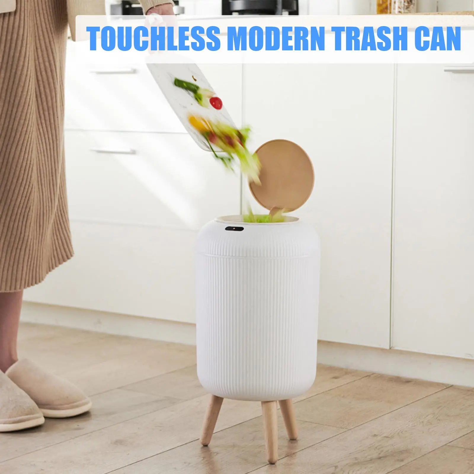 Automatic Trash Can with Lid, Small Plastic Smart Trash Can, Motion Sensor Trash Can for Bedroom, Bathroom, Kitchen Automatic Trash Can with Lid, Small Plastic Smart Trash Can, Motion Sensor Trash Can for Bedroom, Bathroom, Kitchen