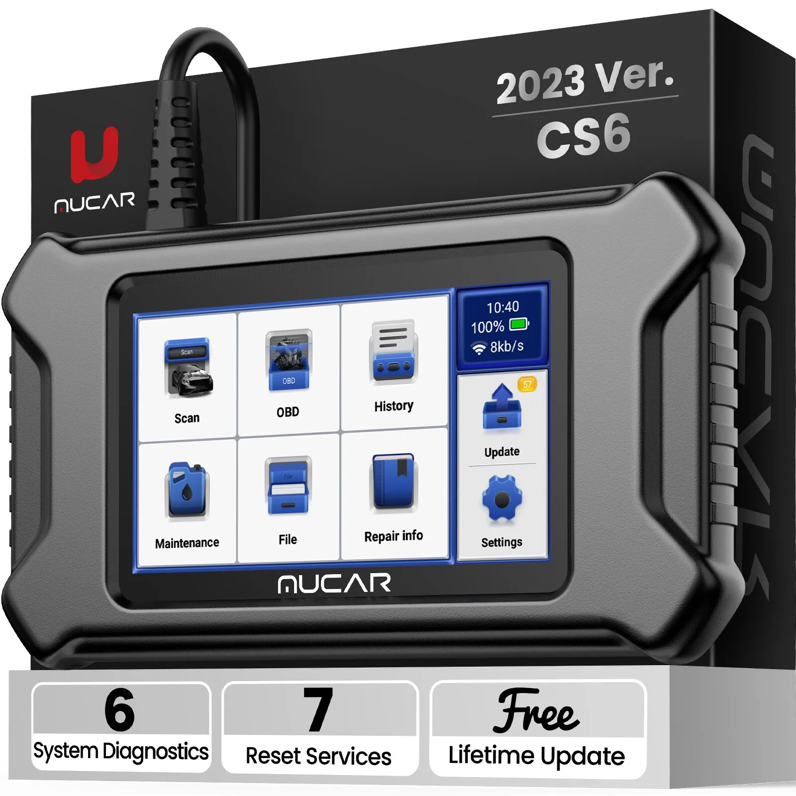 Automotive Scanner Car Diagnostic Tool ABS SRS TCM ECM TPMS 6 System Code Read Oil Brake 7 Reset Lifetime Free Update Automotive Scanner Car Diagnostic Tool ABS SRS TCM ECM TPMS 6 System Code Read Oil Brake 7 Reset Lifetime Free Update
