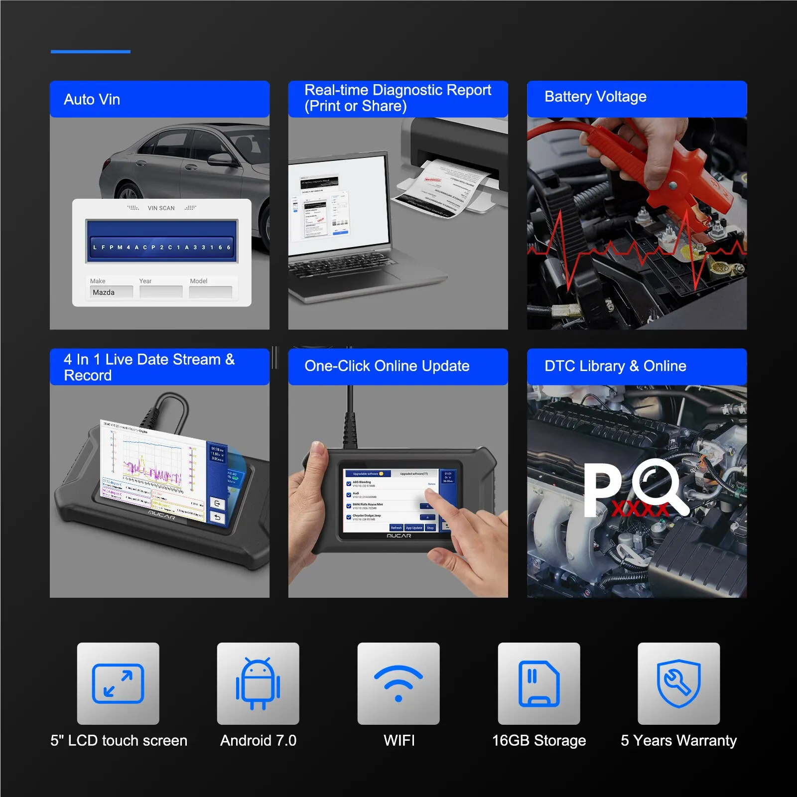 Automotive Scanner Car Diagnostic Tool ABS SRS TCM ECM TPMS 6 System Code Read Oil Brake 7 Reset Lifetime Free Update Automotive Scanner Car Diagnostic Tool ABS SRS TCM ECM TPMS 6 System Code Read Oil Brake 7 Reset Lifetime Free Update
