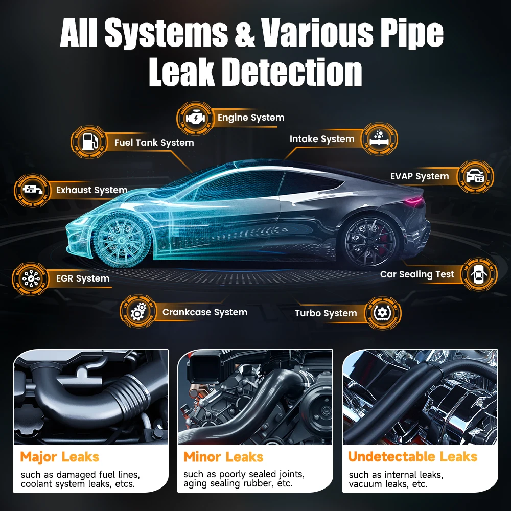 Automotive Smoke Machine 12V Built-in Air Pump EVAP Vacuum Leak Detector Car Pipe Leakage Diagnostic Tester Automotive Smoke Machine 12V Built-in Air Pump EVAP Vacuum Leak Detector Car Pipe Leakage Diagnostic Tester