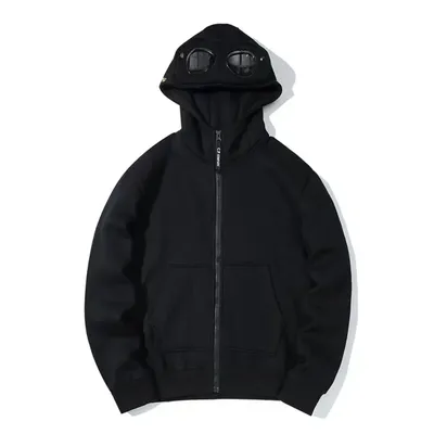 Autumn and Winter Glasses Hat Hip-hop Cardigan Zipper and Fleece Hooded Sweatshirt Outdoor Warm Jacket Unisex
