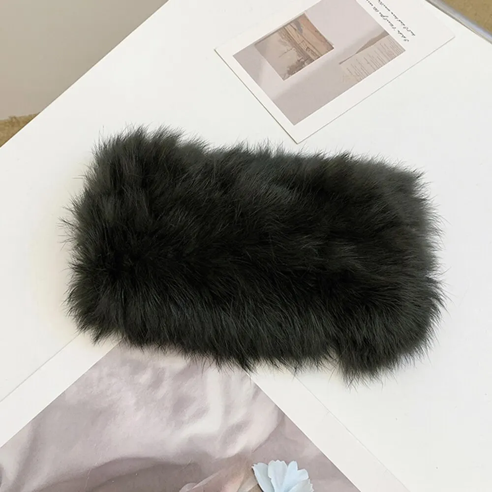 Autumn and Winter Real Rabbit Hair Band Hair Hoop Women's Warm Fur Fur Hat Vintage Wide Edge Plush Headband Autumn and Winter Real Rabbit Hair Band Hair Hoop Women's Warm Fur Fur Hat Vintage Wide Edge Plush Headband